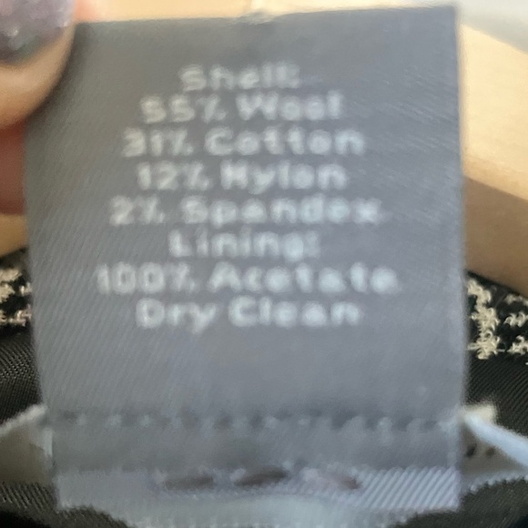 Ann Taylor Black White Houndstooth Plaid Blazer Size 4 - Picture 4 of 7